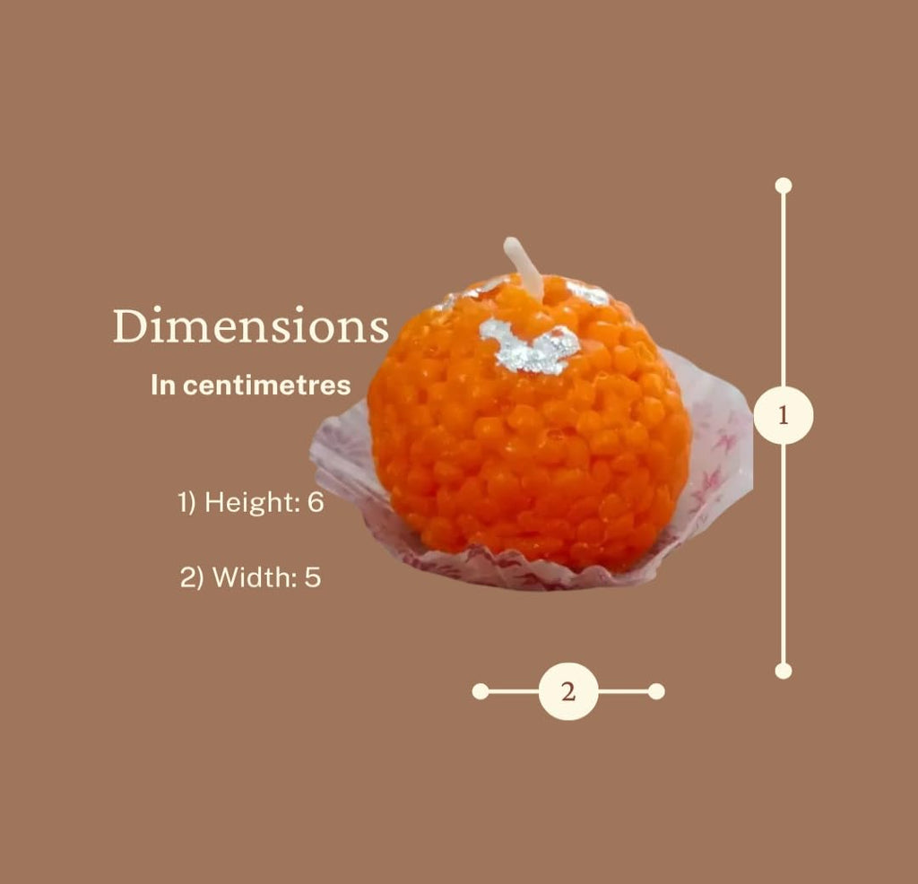 Moti Chur Laddu With Scented Candle 4pic