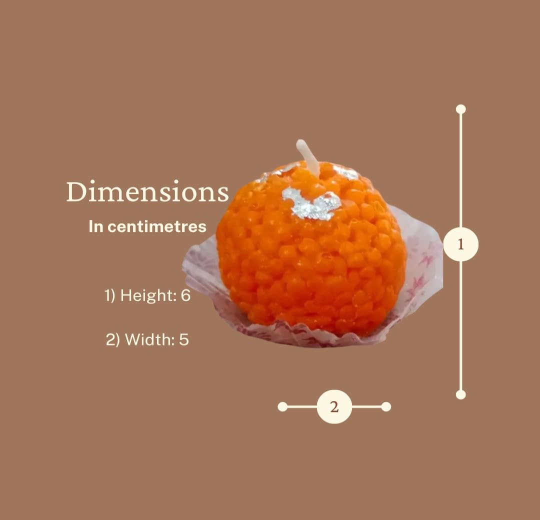 Moti Chur Laddu With Scented Candle 4pic