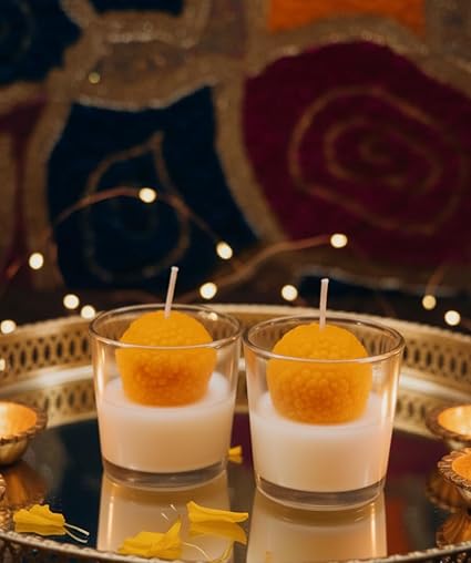 Moti Chur Laddu With Glass 1pic