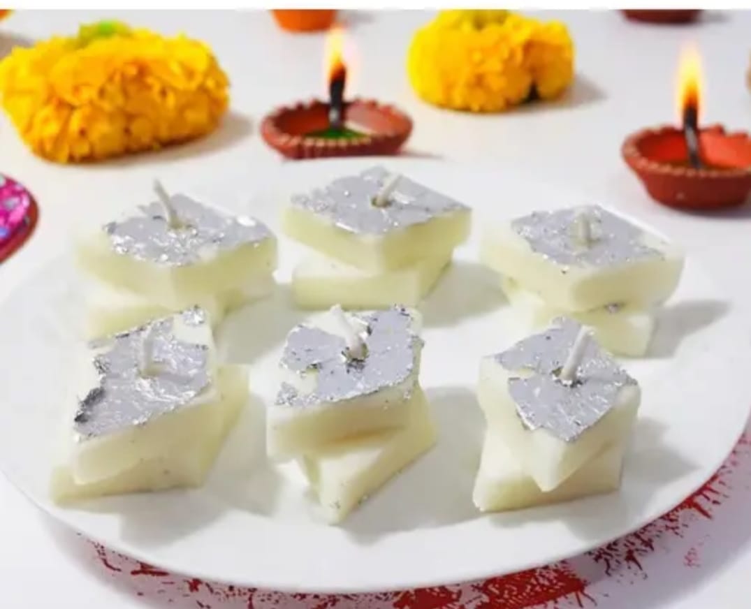 Kaju katli shape candle 6pic
